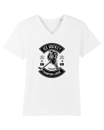 Ice Hokey Black Tricou mânecă scurtă guler V Bărbat Presenter