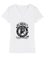 Ice Hockey Championship Black Tricou mânecă scurtă guler V Damă Evoker