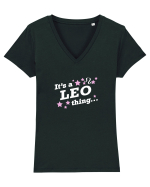LEO Tricou mânecă scurtă guler V Damă Evoker