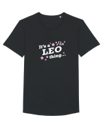 LEO Tricou mânecă scurtă guler larg Bărbat Skater