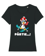 Pârtie... schior Incepător! Feriți-vă! Tricou mânecă scurtă guler larg fitted Damă Expresser