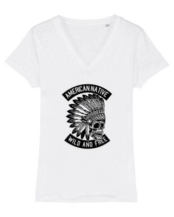 American Native Skull Black White