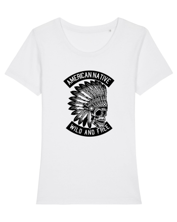 American Native Skull Black White
