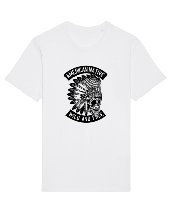 American Native Skull Black White