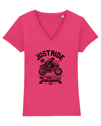 Just Ride Black Motorcycle Raspberry