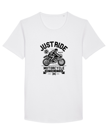 Just Ride Black Motorcycle White