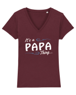 PAPA Tricou mânecă scurtă guler V Damă Evoker