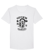 Keep it Retro Black Tricou mânecă scurtă guler larg Bărbat Skater