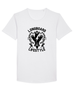 Longboard Lifestyle Black Tricou mânecă scurtă guler larg Bărbat Skater