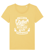 BETTER WITH AGE Tricou mânecă scurtă guler larg fitted Damă Expresser