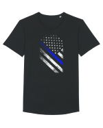 POLICE Tricou mânecă scurtă guler larg Bărbat Skater