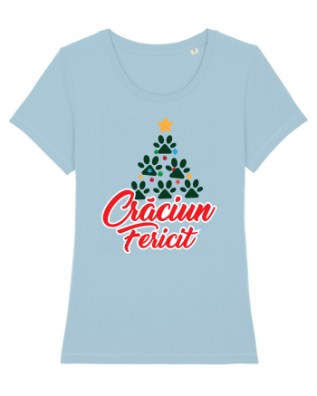 Crăciun fericit! -brad din labuțe  Sky Blue