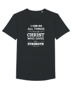 THROUGH CHRIST Tricou mânecă scurtă guler larg Bărbat Skater