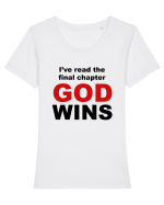 GOD WINS Tricou mânecă scurtă guler larg fitted Damă Expresser