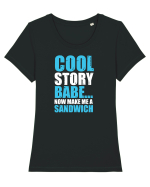 COOL STORY Tricou mânecă scurtă guler larg fitted Damă Expresser