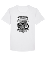 Motorcycle Vintage Black Tricou mânecă scurtă guler larg Bărbat Skater