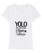 OWLS Tricou mânecă scurtă guler V Damă Evoker