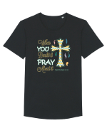 PRAY Tricou mânecă scurtă guler larg Bărbat Skater