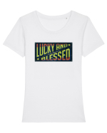Lucky And Blessed Tricou mânecă scurtă guler larg fitted Damă Expresser