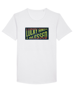 Lucky And Blessed Tricou mânecă scurtă guler larg Bărbat Skater
