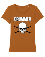 DRUMMER Tricou mânecă scurtă guler larg fitted Damă Expresser