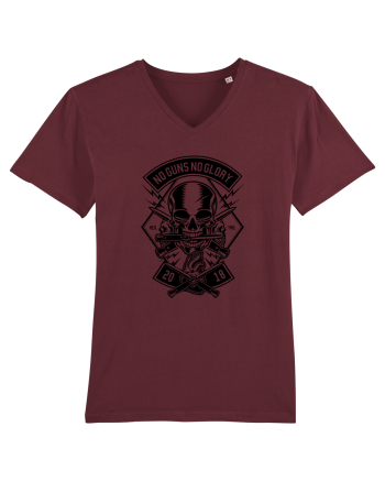 No Guns No Glory Skull Black Burgundy