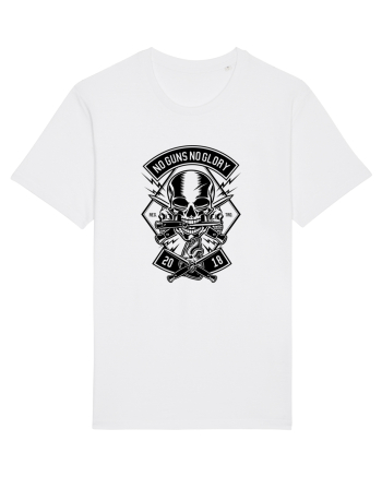 No Guns No Glory Skull Black White