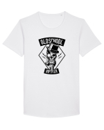 Old School Hipster Skull Black Tricou mânecă scurtă guler larg Bărbat Skater