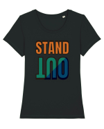 Stand Out.Motivational Quote Tricou mânecă scurtă guler larg fitted Damă Expresser