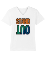 Stand Out.Motivational Quote Tricou mânecă scurtă guler V Bărbat Presenter