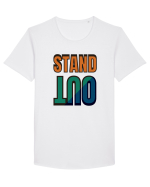 Stand Out.Motivational Quote Tricou mânecă scurtă guler larg Bărbat Skater