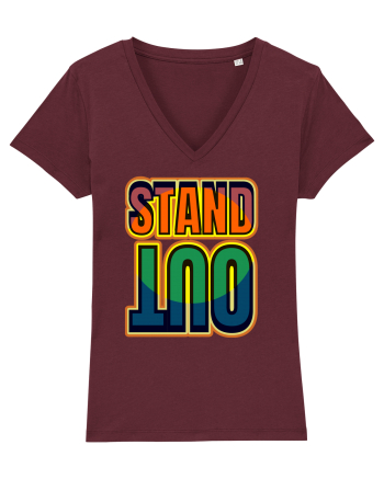 Stand Out.Motivational Quote Burgundy