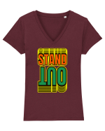 Stand Out.Motivational Quote Tricou mânecă scurtă guler V Damă Evoker