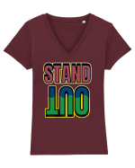 Stand Out.Motivational Quote Tricou mânecă scurtă guler V Damă Evoker