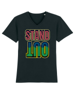 Stand Out.Motivational Quote Tricou mânecă scurtă guler V Bărbat Presenter