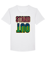 Stand Out.Motivational Quote Tricou mânecă scurtă guler larg Bărbat Skater