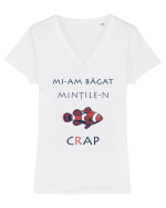 Mi-am băgat Mințile-n Cap (black) Tricou mânecă scurtă guler V Damă Evoker