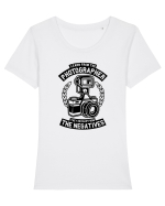 Photographer Black Tricou mânecă scurtă guler larg fitted Damă Expresser