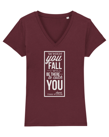 Wken You Fall (white) Burgundy