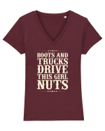 GIRL Tricou mânecă scurtă guler V Damă Evoker
