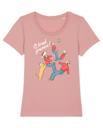 Pentru Crăciun în familie - O brad frumos Tricou mânecă scurtă guler larg fitted Damă Expresser