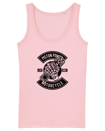 Piston Skull Motorcycle Black Cotton Pink