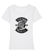 Piston Skull Motorcycle Black Tricou mânecă scurtă guler larg fitted Damă Expresser