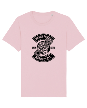 Piston Skull Motorcycle Black Cotton Pink