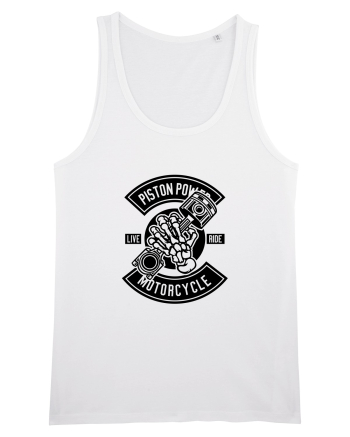 Piston Skull Motorcycle Black White