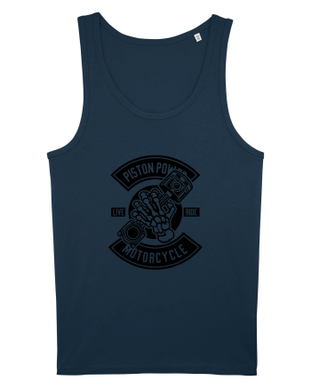 Piston Skull Motorcycle Black Navy