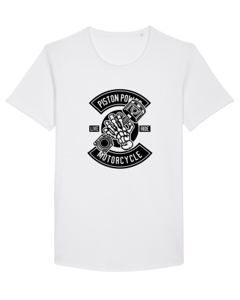 Piston Skull Motorcycle Black White