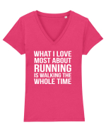 RUNNING Tricou mânecă scurtă guler V Damă Evoker