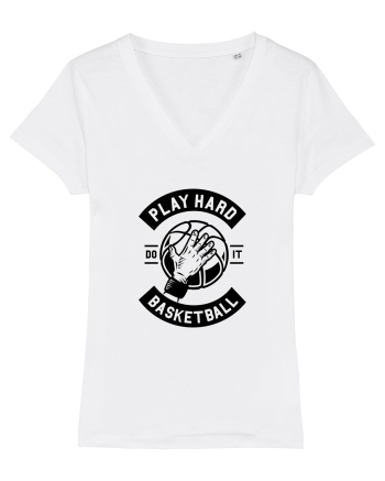 Play Hard Basketball Black White