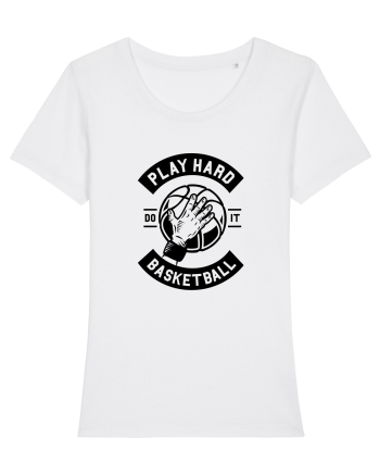 Play Hard Basketball Black White